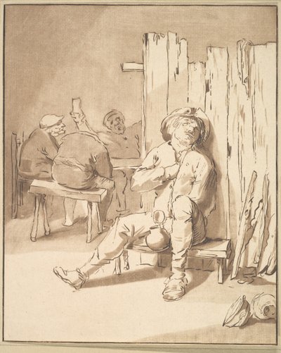 Részeg gazda egy fogadóban, 1775. alkotó: Cornelis Ploos van Amstel