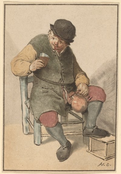 Ülő paraszt kancsóval, c. 1763. alkotó: Cornelis Ploos van Amstel