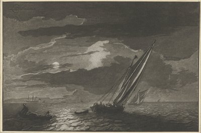 Tengeri táj teliholddal alkotó: Cornelis Ploos van Amstel
