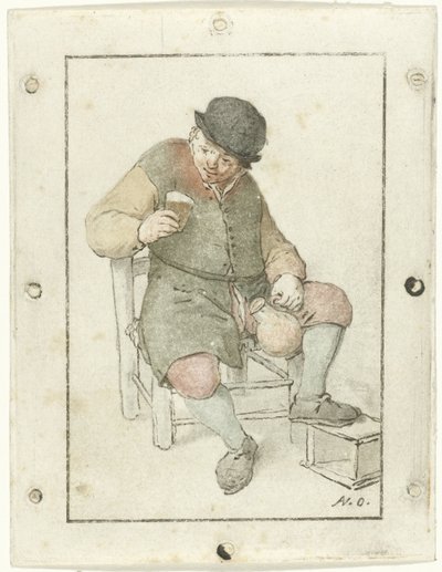 Ülő farmer kancsóval alkotó: Cornelis Ploos van Amstel