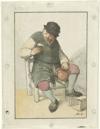 Ülő farmer kancsóval alkotó: Cornelis Ploos van Amstel
