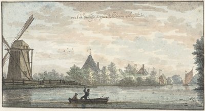 A „De Vos” szélmalom és a „Verbeid Den Tijd” ház a Drechten, Leimuiden és Bilderdam között alkotó: Cornelis Pronk (possibly)