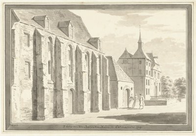 Kilátás a templomra és a házra Ootmarsumban alkotó: Cornelis Pronk