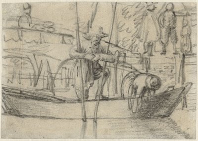 Férfi és nő egy csónakban a parton alkotó: Cornelis Saftleven (attributed to)