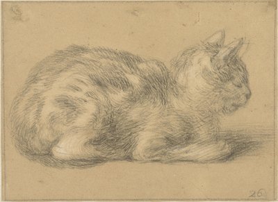 Ülő macska, jobbra alkotó: Cornelis Saftleven (possibly)