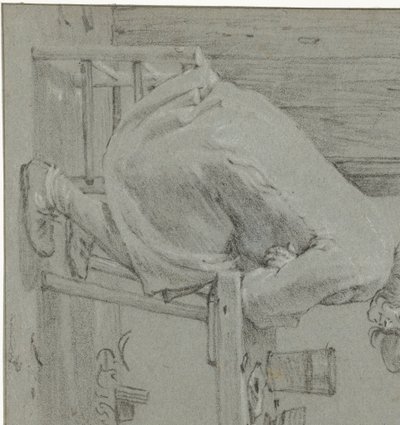Férfi ül az asztalnál alkotó: Cornelis Saftleven