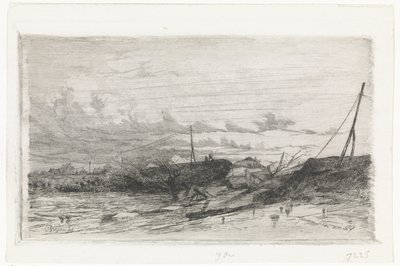 Gátszakadás Arnhemben, 1855 alkotó: Cornelis Springer