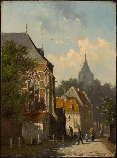Holland utcai jelenet alkotó: Cornelis Springer