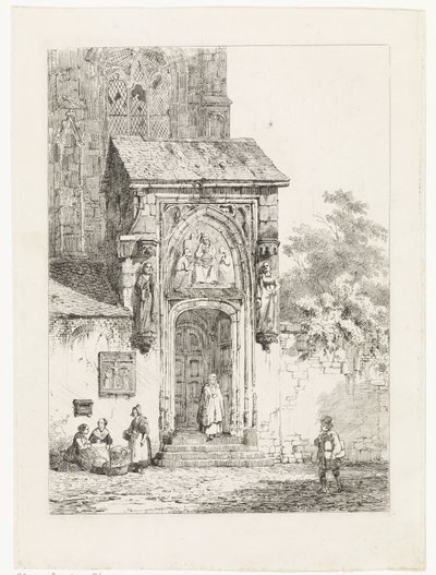 Egy templomkapu látképe alkotó: Cornelis Springer
