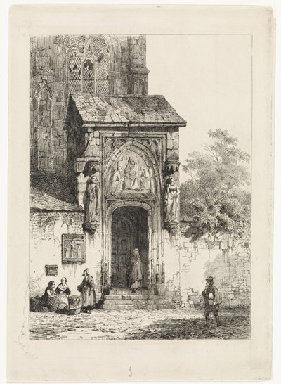 Kilátás egy templomkapura alkotó: Cornelis Springer
