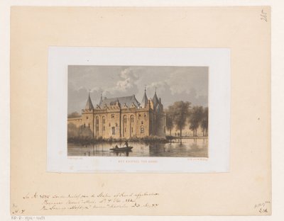 Gouda kastélya Ter Goude kastély (cím a tárgyon) alkotó: Cornelis Springer