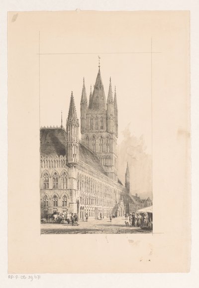 Ypres posztócsarnoka Városháza a tizenharmadik századból alkotó: Cornelis Springer