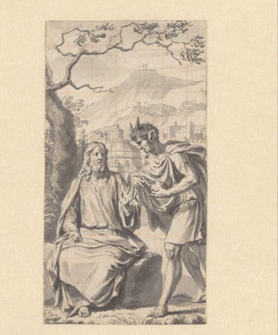 Manaar erőd Ceylonban, a folyó felől nézve [..]ar van de Revier (cím a tárgyon) alkotó: Cornelis Steiger