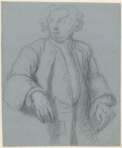 Egy ismeretlen férfi portréja hosszú kabáttal, háromnegyed balra alkotó: Cornelis Troost (attributed to)