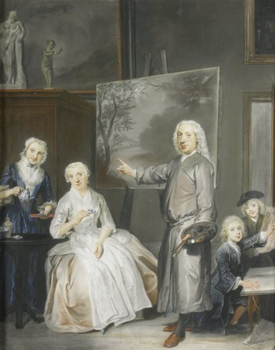 Dirk Dalens III (1688-1753) tájfestő második feleségével, Maria Schaackkal (megh. 1766) és gyermekeivel Anna (született 1725), Willem (1737-60) és Jacobus (1741-63) alkotó: Cornelis Troost