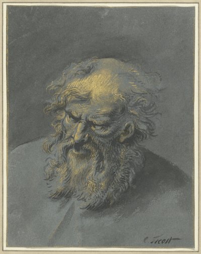 Egy idős szakállas férfi feje (egy apostol vagy filozófus) alkotó: Cornelis Troost