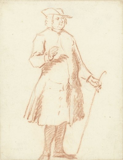 Álló férfi sétabottal a bal kezében alkotó: Cornelis Troost