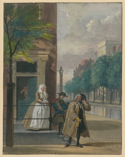 Jelenet egy vígjátékból (Lingelbach „A leleplezett képmutató erény” című műve) alkotó: Cornelis Troost