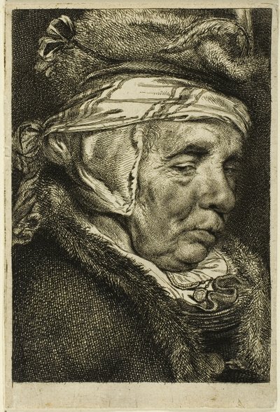 Egy öregasszony feje alkotó: Cornelis Visscher