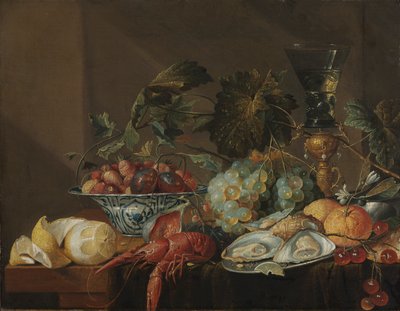 Csendélet rákokkal, osztrigával és gyümölcsökkel, 1600-as évek vége vagy 1700-as évek eleje (olaj, vászon) alkotó: Cornelis de Heem
