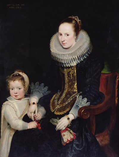 Egy hölgy és lánya portréja (olaj, panel) alkotó: Cornelis de Vos