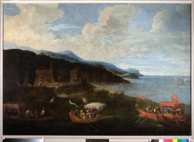 A patríciuscsaládok hajói Genova nyugati részén alkotó: Cornelis de Wael