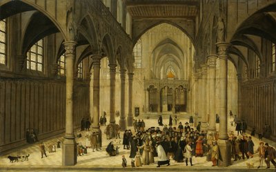 Templombelső Krisztussal egy gyülekezetnek prédikál alkotó: Cornelis van Dalem (attributed to)