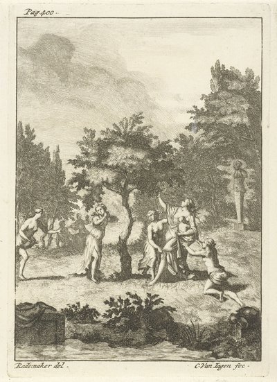 Nimfák a fa alatt alkotó: Cornelis van Jagen