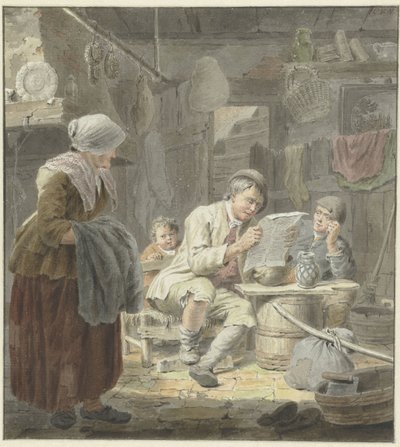 Az újságolvasó alkotó: Cornelis van Noorde