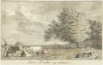 Tehenek a réten Haarlem kívül, Schooten (cím az objektumon) alkotó: Cornelis van Noorde