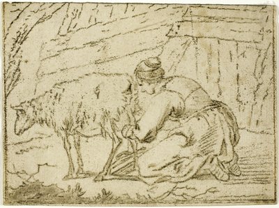 Nő fejő anyajuh alkotó: Cornelis van Noorde
