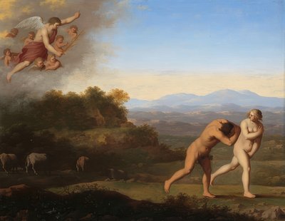 Kiűzetés a paradicsomból. 1646 után alkotó: Cornelis van Poelenburch