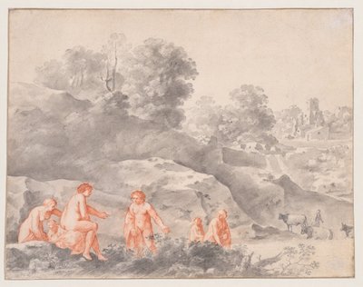 Aktok a tájban (esetleg Diana és Callisto) alkotó: Cornelis van Poelenburch