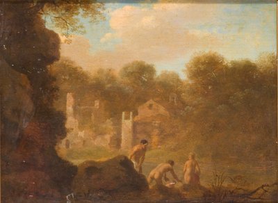 "Táj fürdőző nimfákkal", 1606-1667 alkotó: Cornelis van Poelenburgh