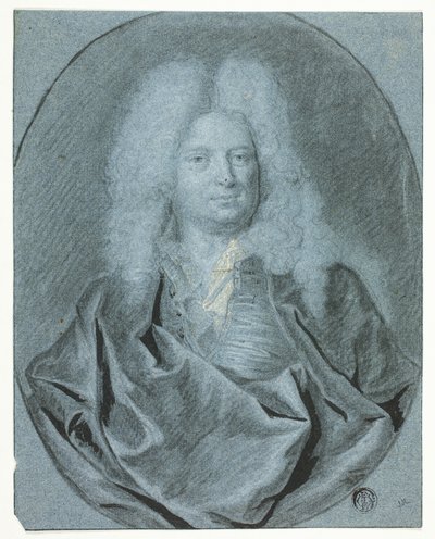 Portré mellszobor egy fehér parókás férfi mellszobra alkotó: Cornelis van Poelenburgh