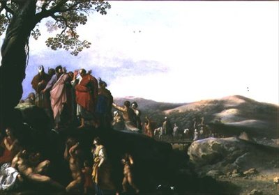 Mózes vizet üt a sziklákból alkotó: Cornelis van Poelenburgh or Poelenburch