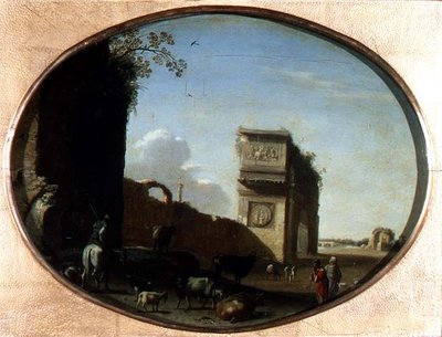 Róma romjai alkotó: Cornelis van Poelenburgh or Poelenburch