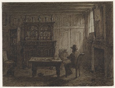 Férfi ül egy szobában alkotó: Cornelis van der Griendt