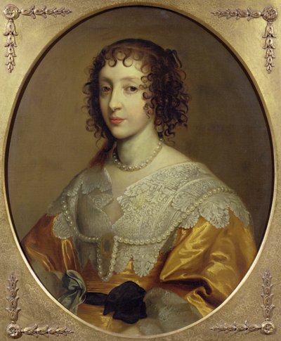 Henrietta Mária (1609-69), I. Károly brit és ír királynő hitvese portréja alkotó: Cornelius Janssen van Ceulen