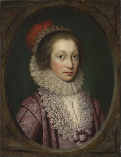 Egy nő portréja, valószínűleg Elizabeth Boothby, 1619 alkotó: Cornelius Janssen van Ceulen