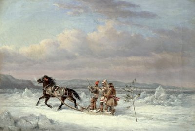 Vadász lovas szánon alkotó: Cornelius Krieghoff