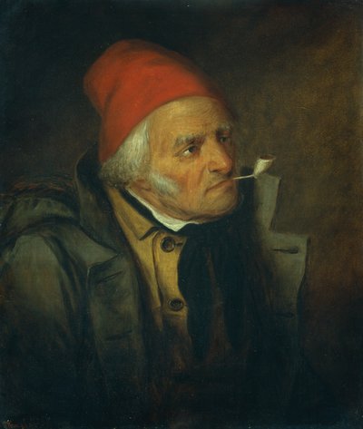 Férfi vörös kalappal és pipával (olaj, vászon) alkotó: Cornelius Krieghoff