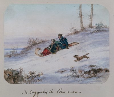 Tabogging Kanadában alkotó: Cornelius Krieghoff
