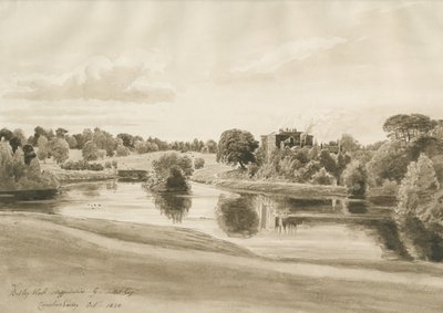 Betley Hall: szépia mosás rajza, 1820. okt alkotó: Cornelius Varley