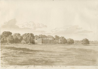 Chillington Hall: szépia rajz alkotó: Cornelius Varley