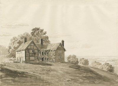 Patshull Park – Lodge: szépia mosás rajza, 1820. aug alkotó: Cornelius Varley