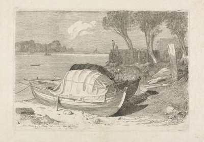 Két tengerparti halászhajó, 1809. alkotó: Cornelius Varley
