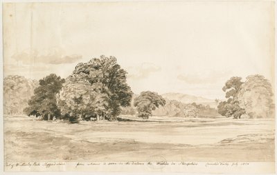 Wrottesley Park: szépia rajz, 1820. júl alkotó: Cornelius Varley
