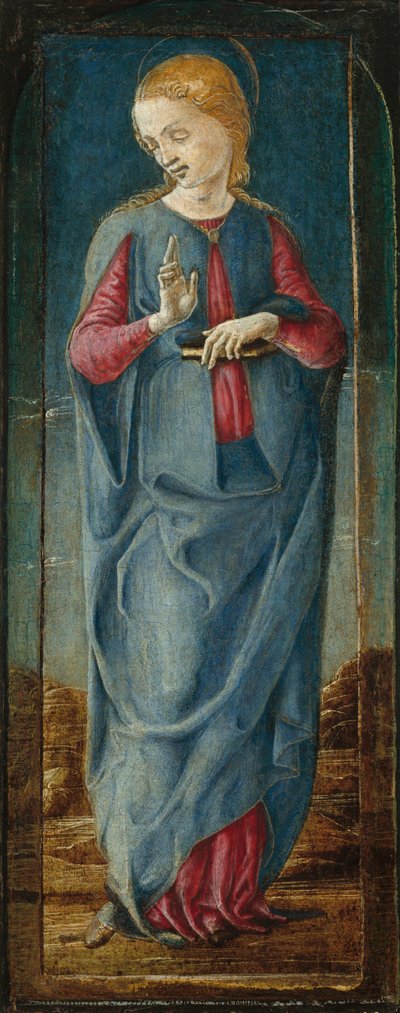 A Szűz Angyali üdvözlet [jobb oldali középső panel], c. 14701480. alkotó: Cosmè Tura