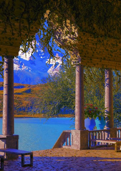 Pergola – kilátás a hegyi tóra alkotó: CosmoZach